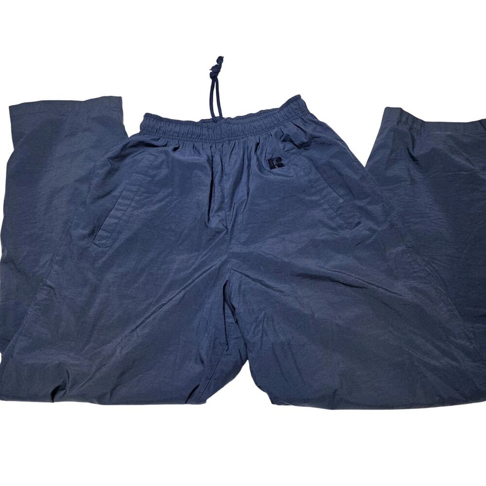 Vintage Russell Athletic Windbreaker Pants Men’s Small Navy Blue Lined 90's
